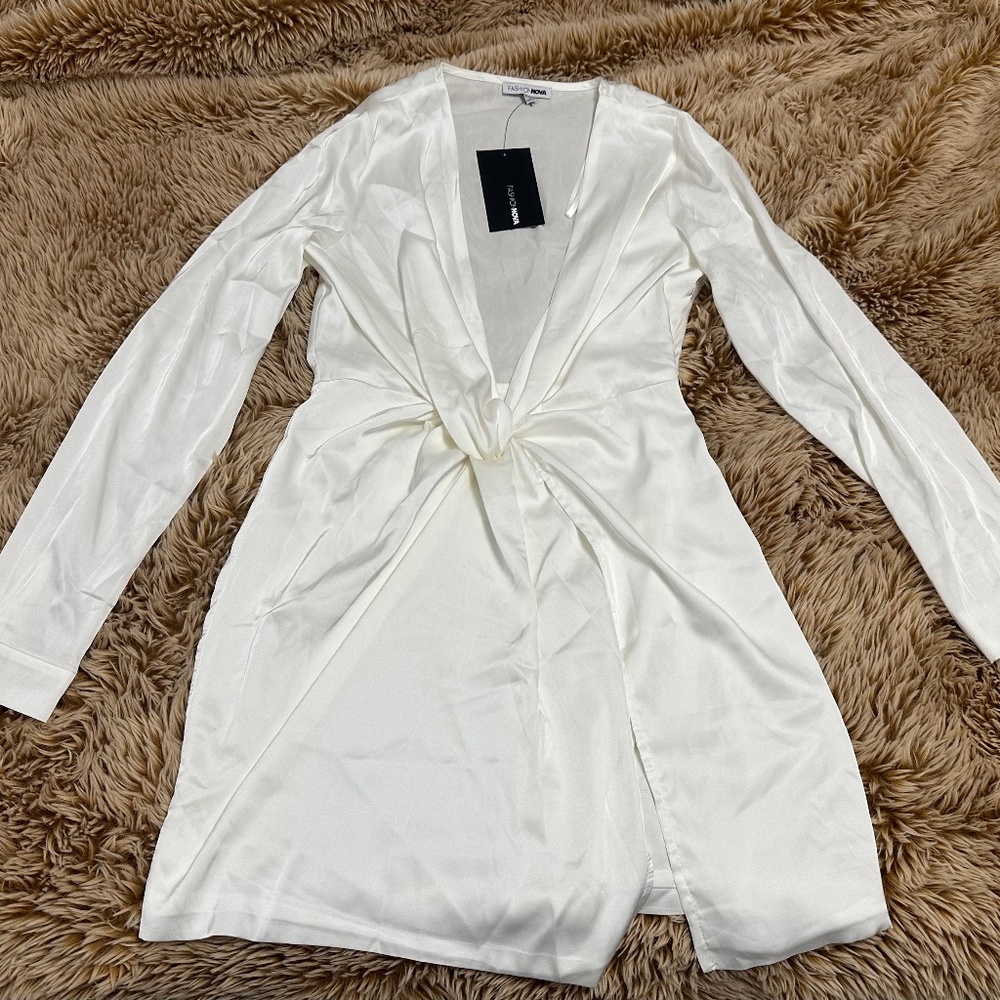 White Fashion Nova Short Sexy Dress